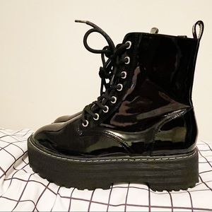 H & M | Black Wages Leather Boots
